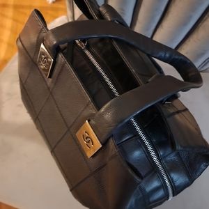 Chanel Chocolate Bar Black Caviar Stitched Bag